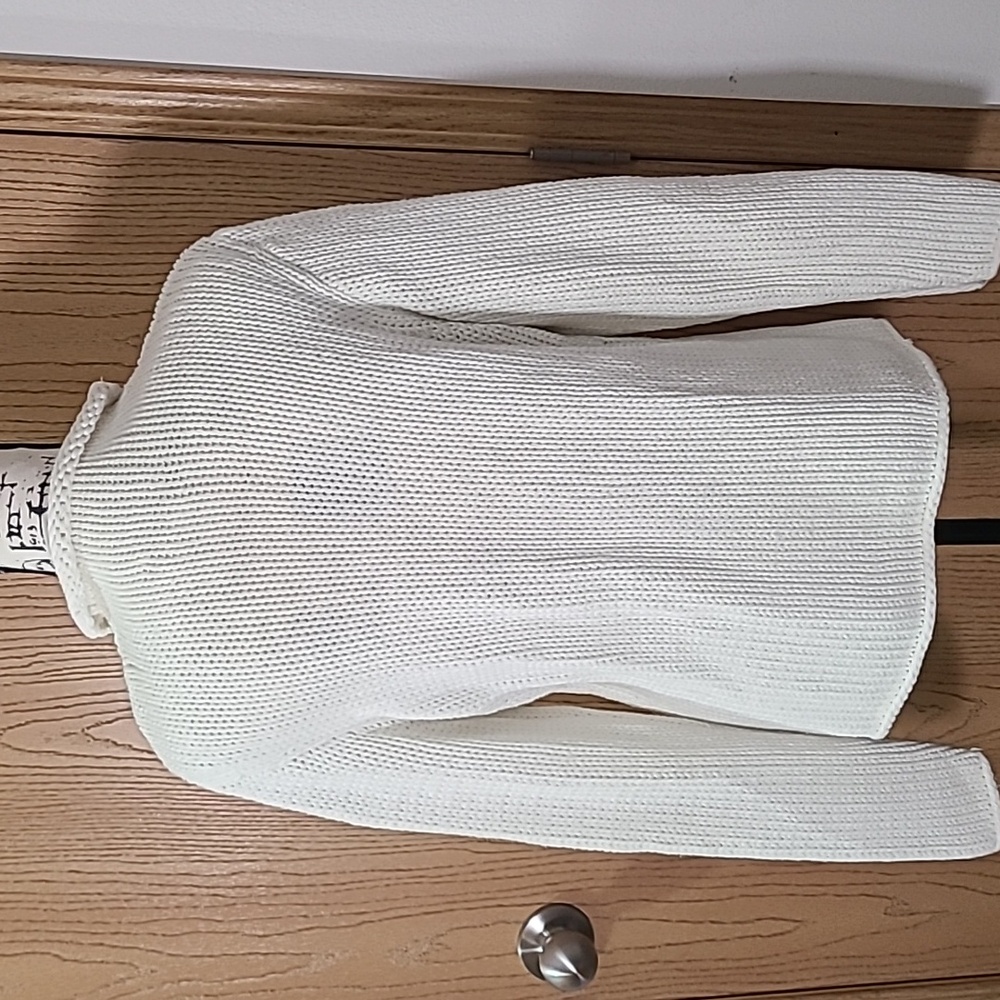 Coldwater Creek chunky knit mock neck white sweater - Picture 2 of 2